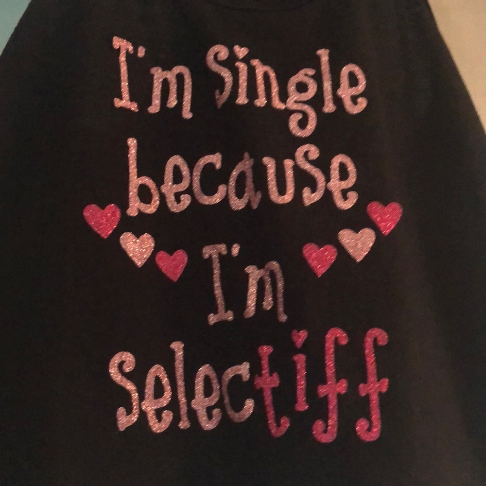Valentine tank size medium black punny